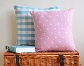 Pink Polka Dot Cushion, Pink Spotted Pillow, Cottage Chic Home Decor