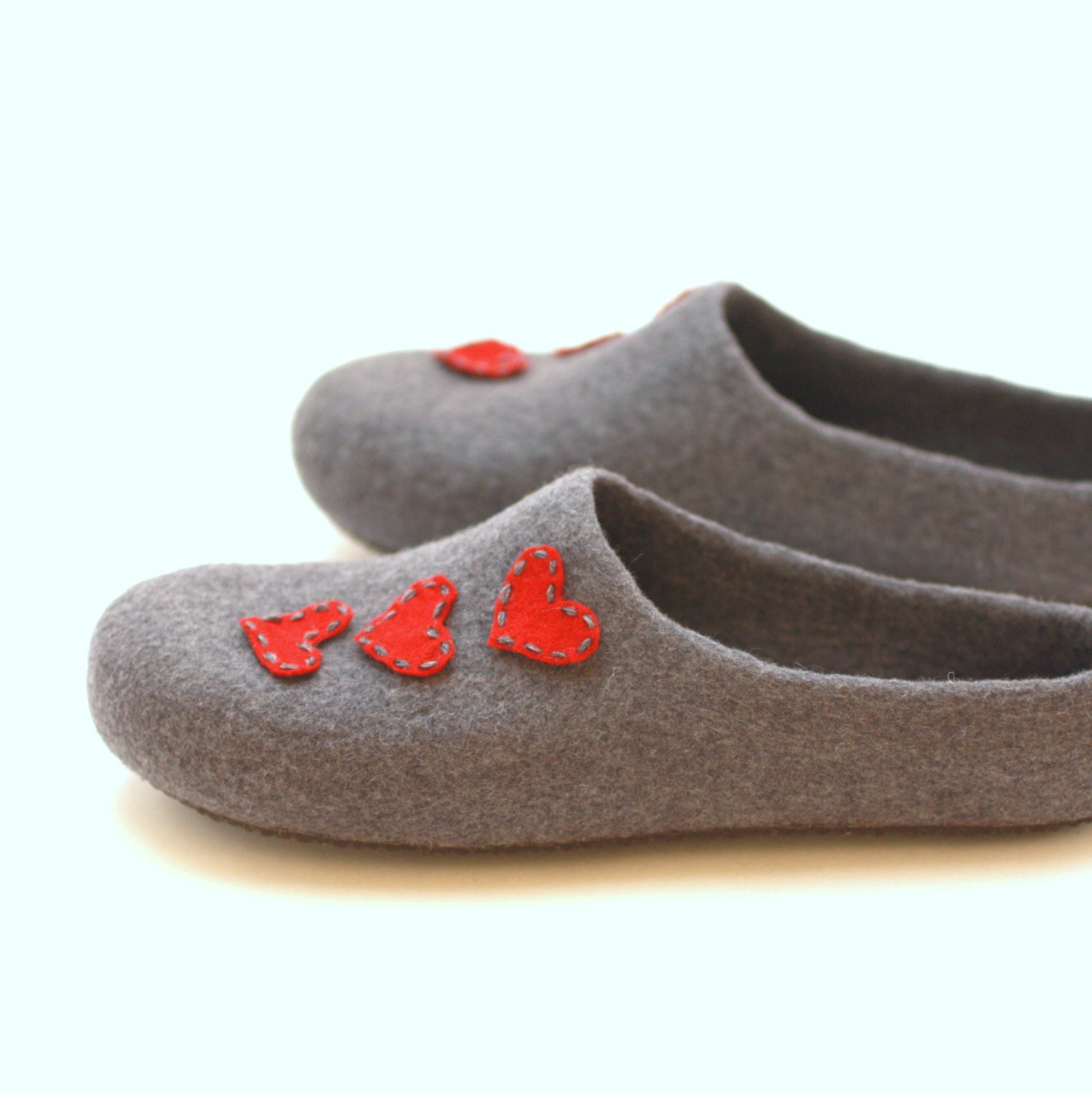 Women house shoes - felted wool slippers - Wedding gift