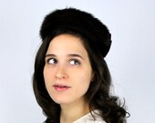 vintage 1950s hat / fur hat / Mink