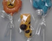 24 zoo jungle animals chocolate lollipops