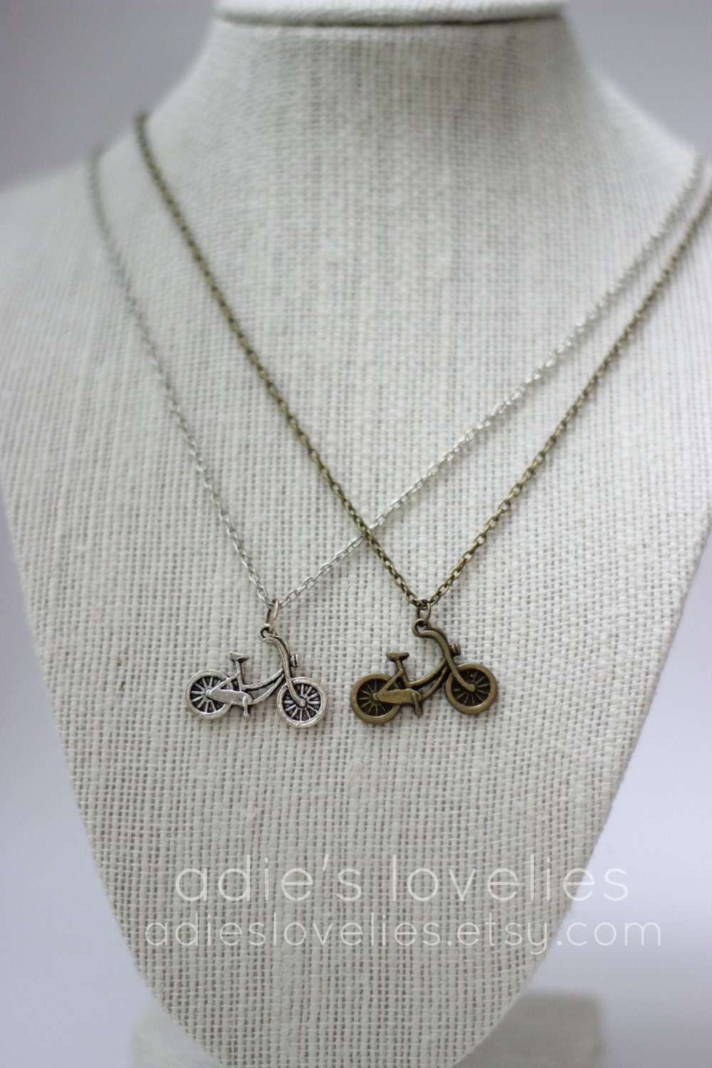 Bike Necklace - Antique Brass/Silver - 22"