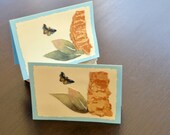 Birch Bark textured handmade note cards, stationery set of 4 blank cards, notecard, card set, blank stationery, woodland, natural, nature