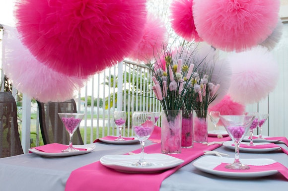 Tulle poms set of JUMBO 18"