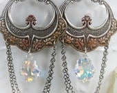 OAK SONG romantic Victorian chandelier earrings with Swarovksi baroque crystals, free gift box