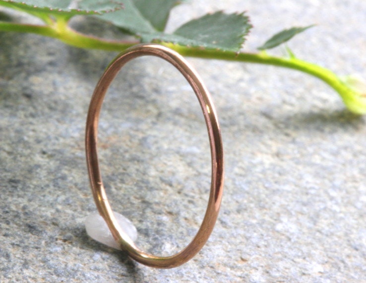 14k Yellow Gold Ring.14k Gold Stack Ring.Yellow Gold Smooth Stack Ring.Tiny Stack Ring.14k Solid Plane Ring.