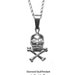 Skull with Diamond Eyes Necklace 14K gold