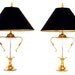 Pair Chapman Brass and Glass Urn Form Table Lamps
