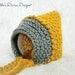 Newborn Baby Knit Hat Baby Boy Baby Girl Crochet Pixie Hat Photography Prop Baby Bonnet Photo Prop Yellow Grey