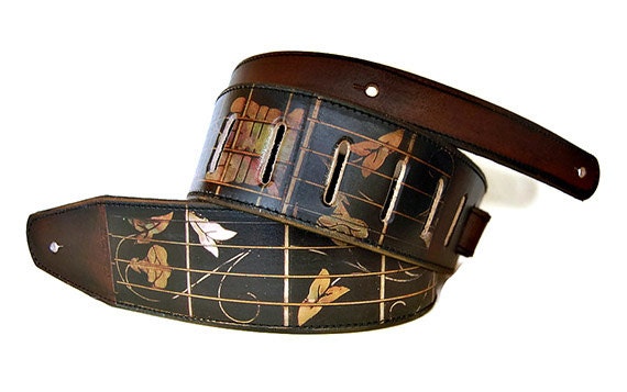 Brown Guitar Strap / Fretboard guitar / Cool guitar strap