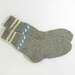 Hand Knitted Wool Socks - Gray, Size Medium