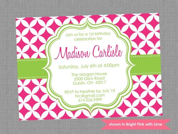 Printable Birthday Party Invitation - Birthday Themed Pixie Invite - Colors and Text Customizable Il_570xn