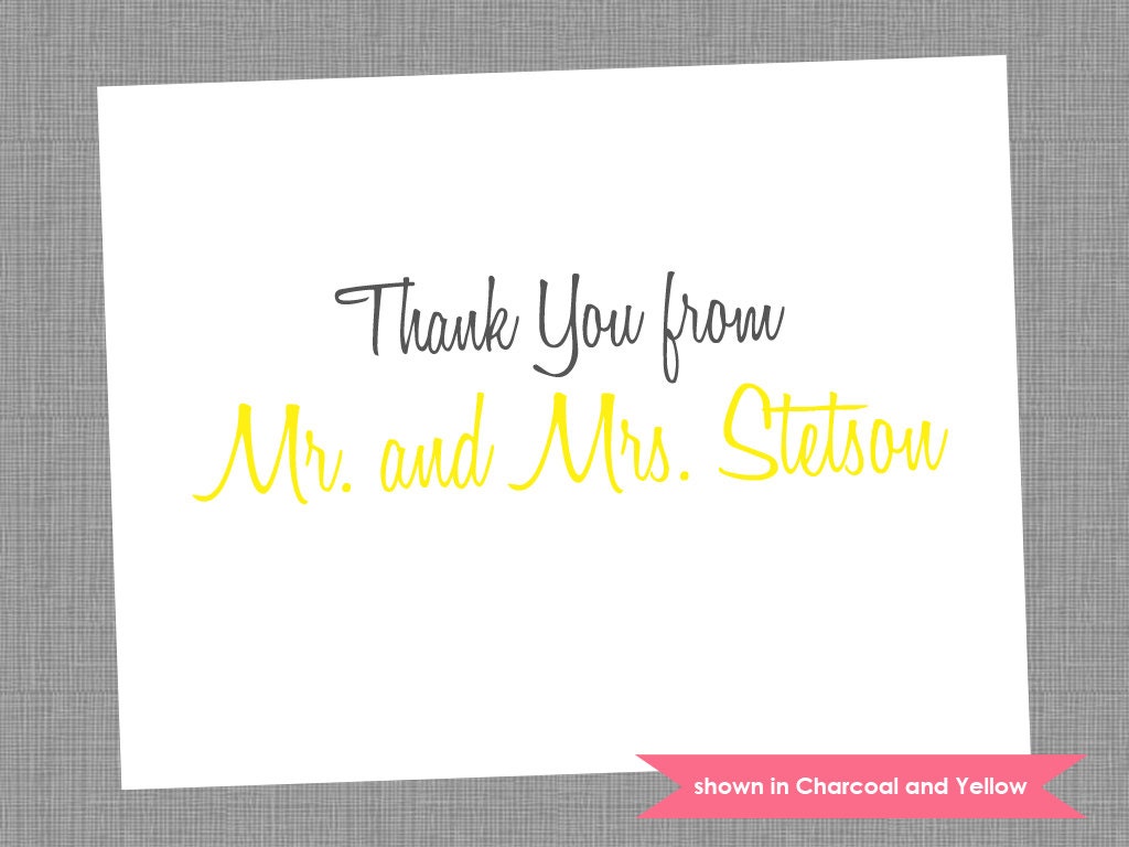 Wedding Thank You Cards - Personalized Folded Note Cards - Colors and Text Customizable Il_570xn
