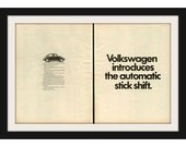VOLKSWAGEN VW Beetle Ad "Stick Shift" Vintage Advertising Wall Decor Art Print