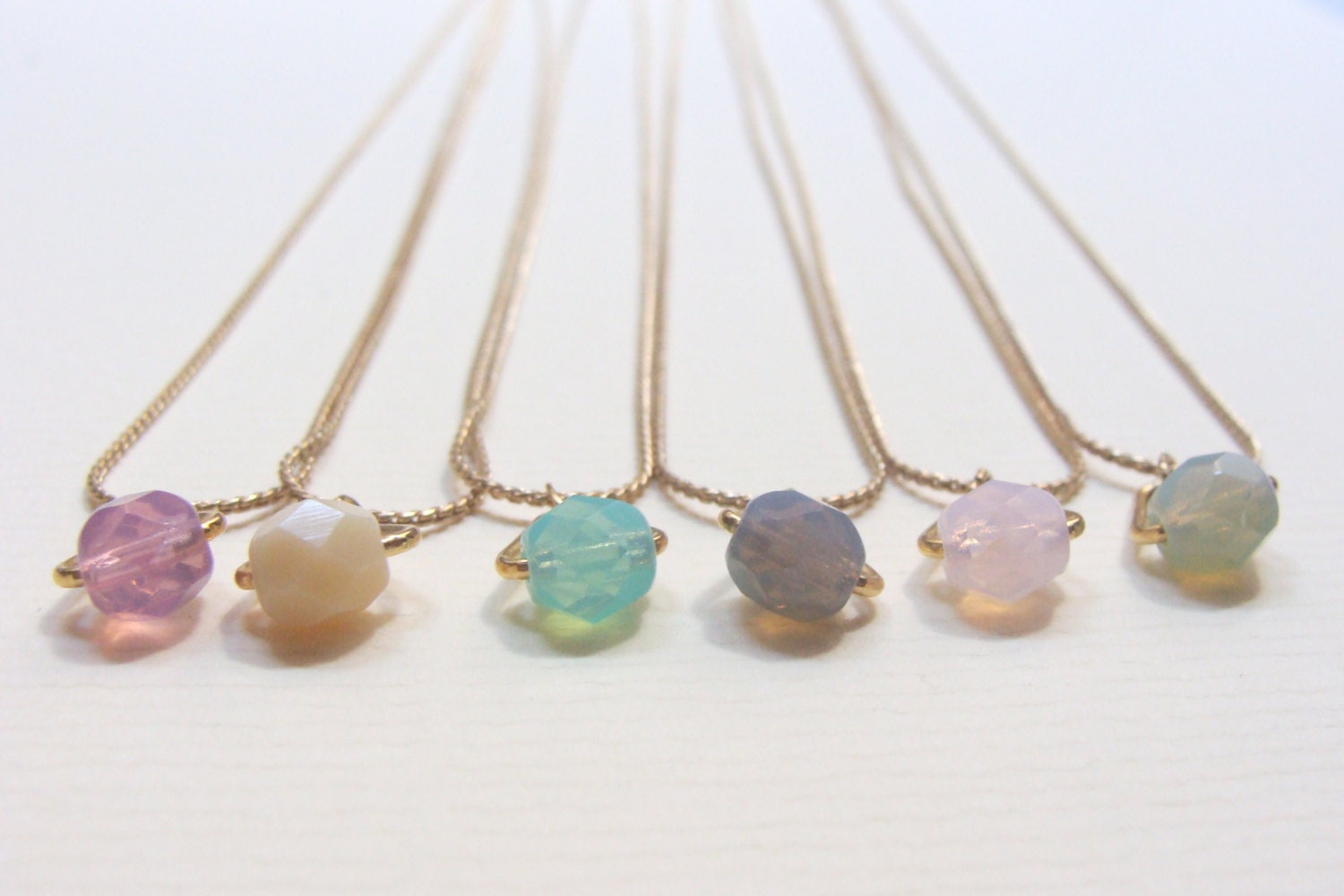 Colourful tiangle necklace, drop necklace. Geometric jewelry, minimal style. Choose your colour