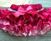 Pink Ruffle Diaper Cover Ruffle Bloomers Birthday Ombre Satin Baby Coming home Bloomers Newborn Toddler Pink Bella Baby Blu 6273