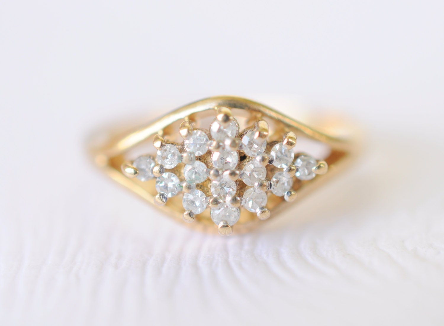 SALE /// 1990s vintage / 9k gold and diamond engagement ring // BLISS