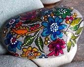 Serenity Garden / Painted Rock / Sandi Pike Foundas / Cape Cod Sea Stone