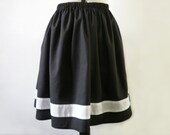 Black and white skirt , mini a line skirt , black skirt