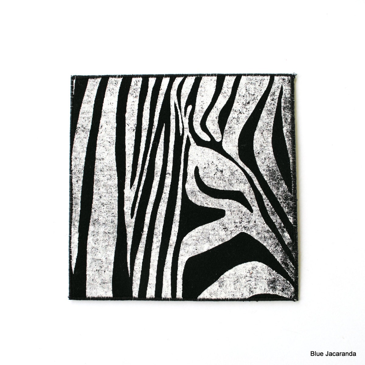 Sleeping Zebra Art Card - Screen Print Black on White