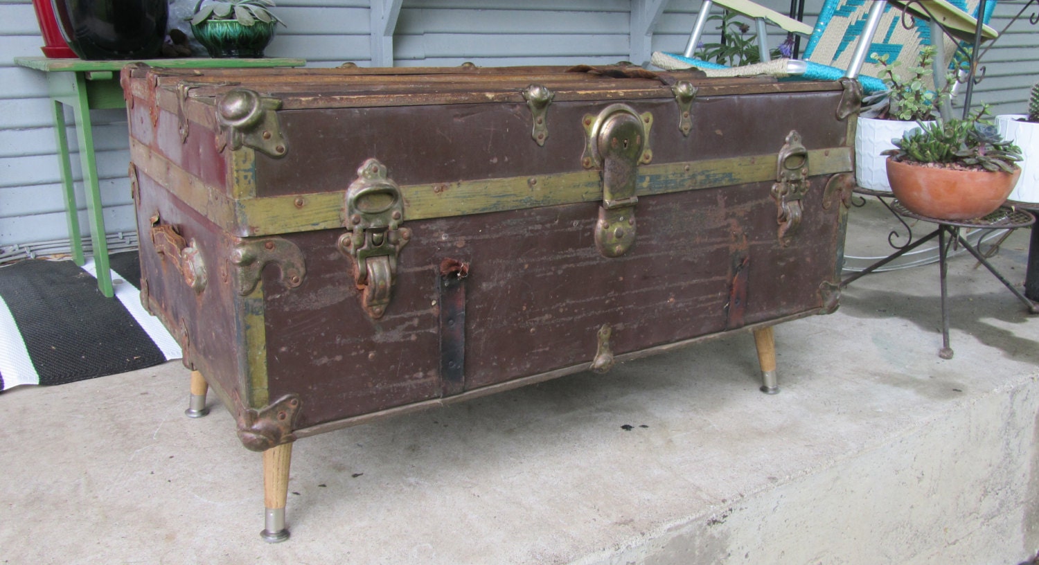 1900s Repurposed Trunk Coffee Table