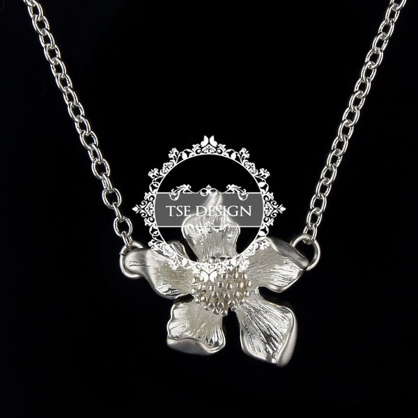 vintage matte silver flower pendant charm specila simple fashion choker necklace bridal gift jewelry
