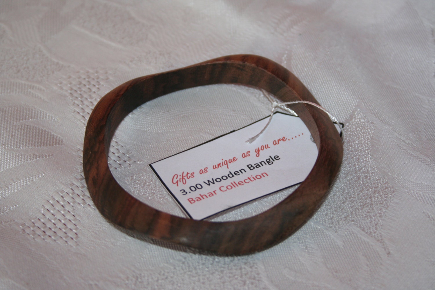 Hand Crafted Wave Design Wooden Bracelet