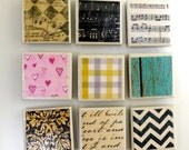 Small Tile Magnet Set, Refrigerator Magnets, Handmade Art, Glass Magnets, Ceramic, Housewares, Decor, Kitchen Decor, Unique  Gift, trending