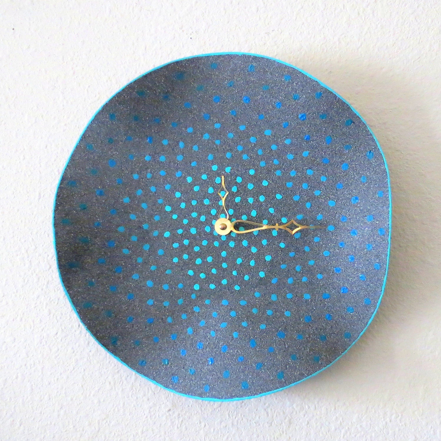 Record Wall Clock,  Home and Living, Wall Clock, Blue, Ombre Decor, Bedroom Clock, Living Room, Decor & Housewares, Wall Decor, Unique Gift