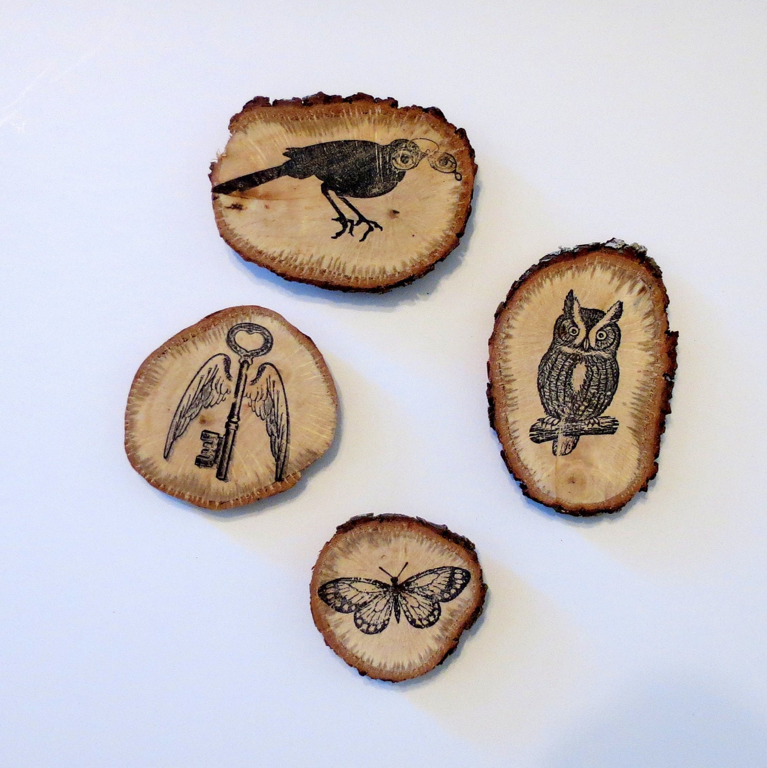Fridge Magnets, Wood Magnets, Refrigerator Magnets, Oak Magnets, Housewares, Rustic Decor