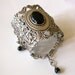 Victorian Silver Lace Oversized Cuff - Black Onyx Gemstone - Victorian Gothic Jewelry