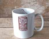Coffee Mug with Antique Coffee Advertisement,  12 oz Cup,  Ready to Ship, Discounted Second