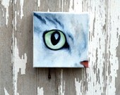 Original oil on canvas, cat painting, wall art, home decor - Eye See You series eight