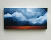 SALE 20% OFF Original oil painting, Landscape,  dark sky,  thunderstorm clouds, autumn colors, dramatic - One Angry Afternoon