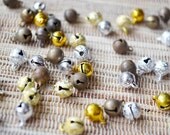 60 brass bells mix small 6mm gold silver