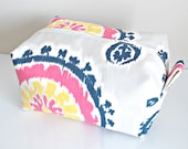Ikat Makeup Bag  - Cosmetic Pouch -  Lunch Bag - Wet Bag -Waterproof Bag