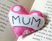 Mum Tattoo Heart Brooch