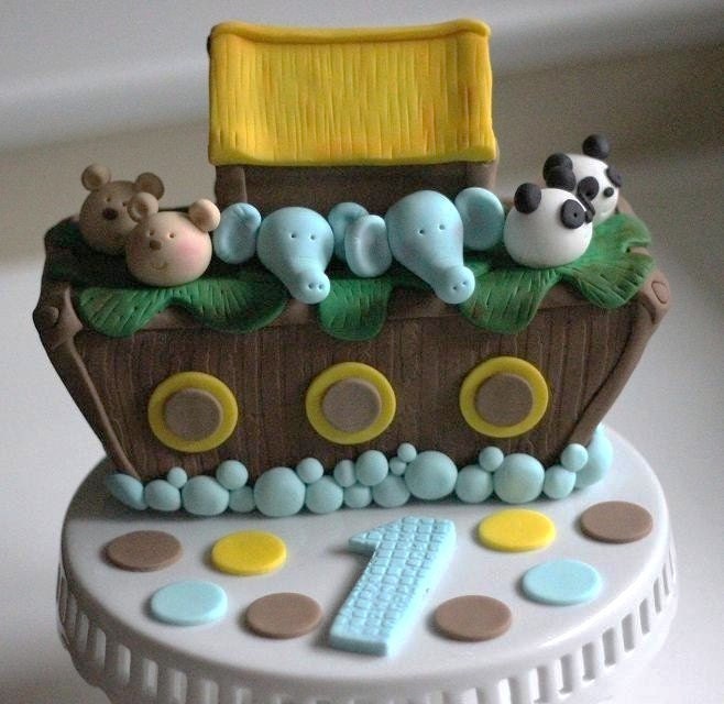 Over 40-Piece Large Noah's Ark Cake Topper Set