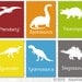 Nursery Art, Dinosaur Art, Dinosaur Decor, Childrens Art, Pick any 5, 8x10