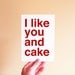 Funny Birthday Card - Funny Anniversary Card - Funny Thank You Card - Funny Card - Kitchen Art - I like you and cake