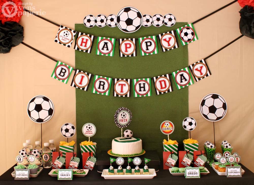 Soccer Birthday Party Package Personalized FULL Collection Set - PRINTABLE DIY - PS834CA1x