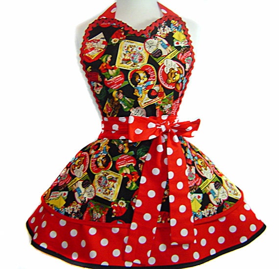 Vintage Valentine Sexy Sweetheart Pinup Diner Valentine's Day Apron-A Tie Me Up Aprons Exclusive