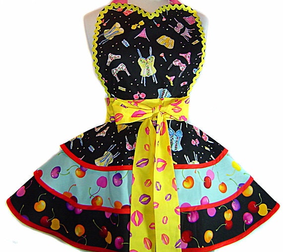 My Cherry Amour Pinup Diner Apron-A Tie Me Up Aprons Exclusive