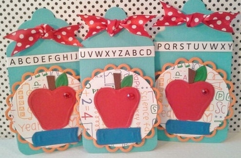 School Teacher Tags Set of 3 for scrapbooking card making teacher gift classroom party
