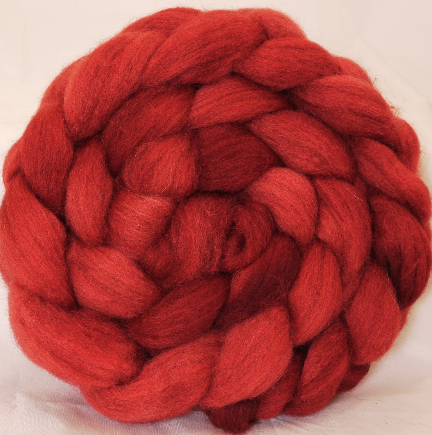 Hand dyed Bfl/ silk top for spinning  - Poppy 2- ( 4.3 oz. ) mixed bfl/ silk ( 85/15)