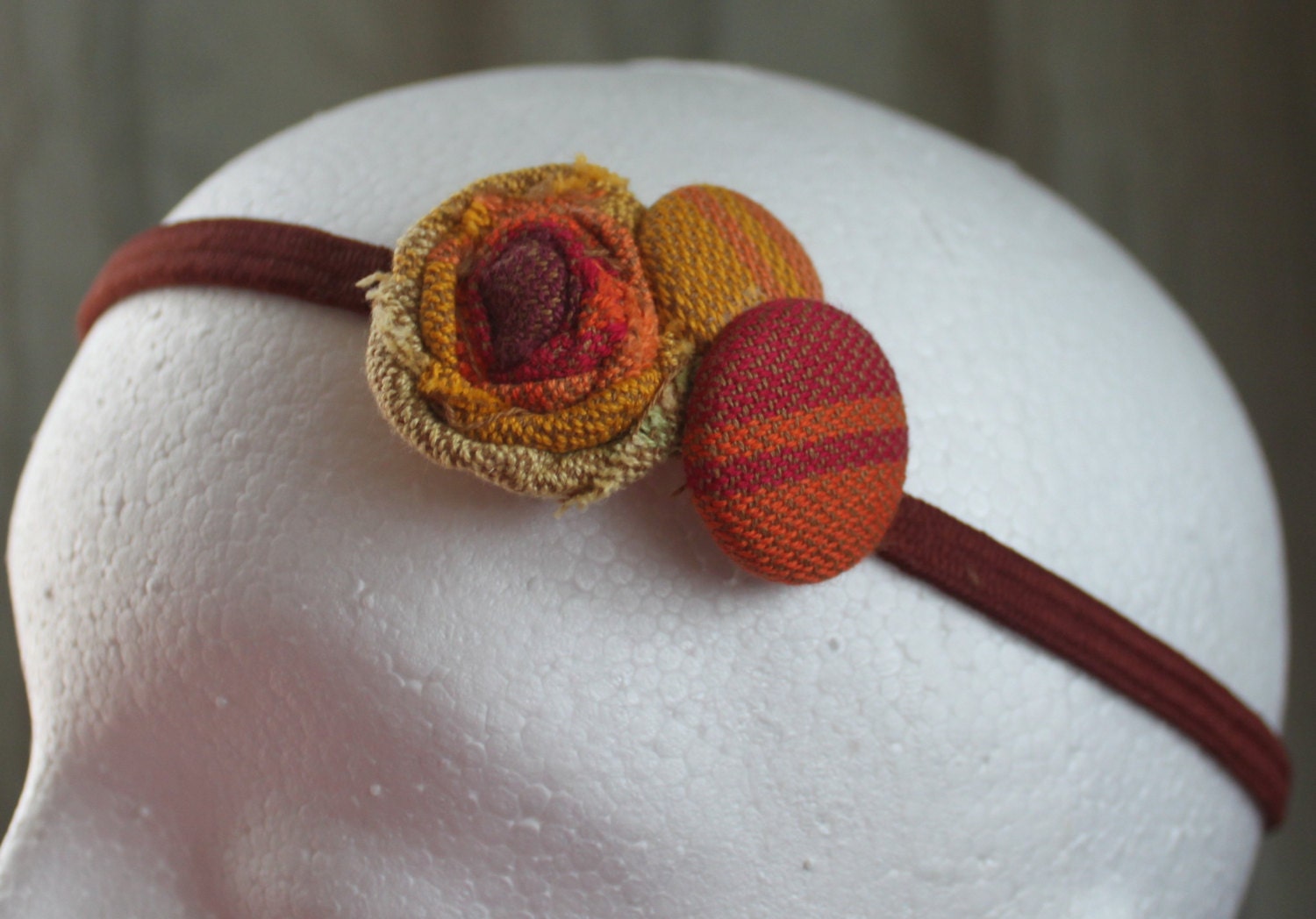Children's Wrap Scrap Headband, Made from Upcycled Girasol Sustain.bow Remix Bronze Weft