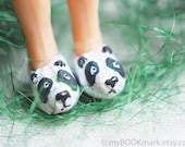 Cute panda slippers bookmark. Girly legs in the book. Kawai panda sneakers. Unusual bookmark for kids, her, mom, mother. ohtteam