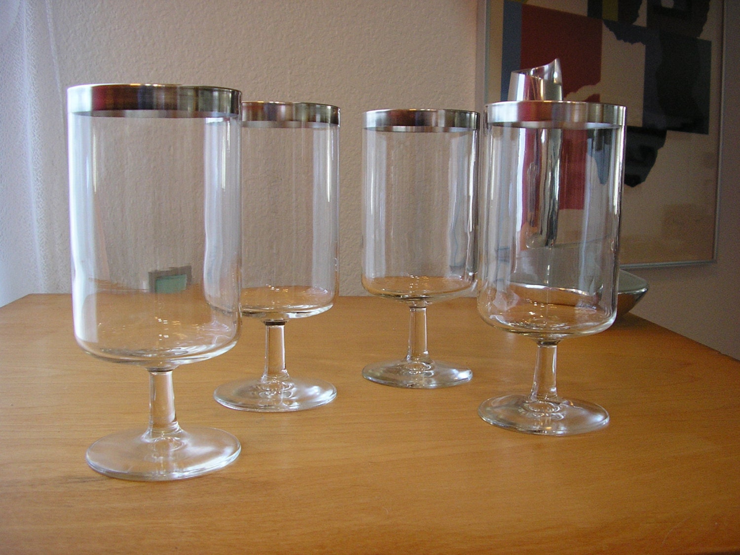 Mad Men: set of four Dorothy Thorpe silverplate water, beer glasses
