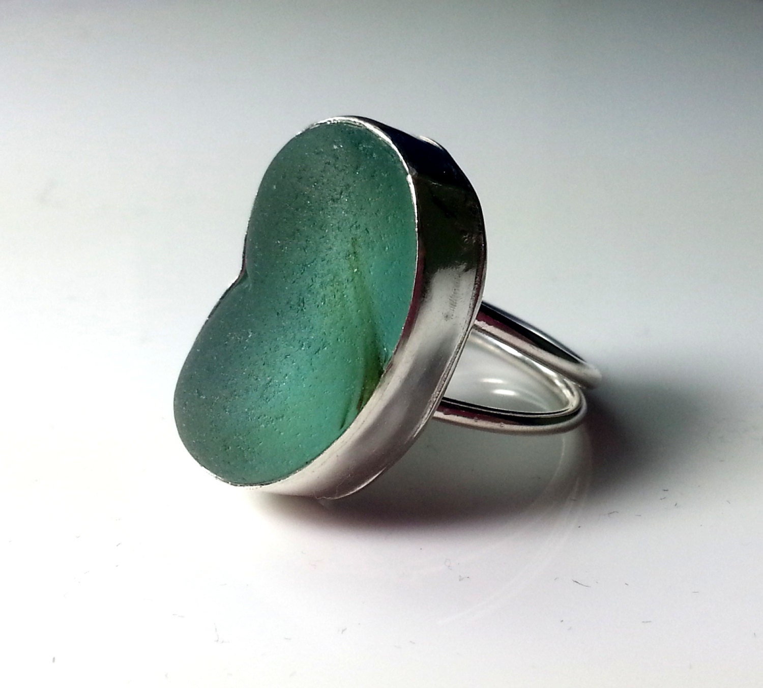 Sea Glass Ring, Sea Glass Jewelry, Sea Glass, Dark Teal, Beach Glass Jewelry, Sterling Silver, Recycled Jewelry, Sterling SIlver Ring