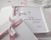First Holy Communion Card - personalised with name, date and venue.