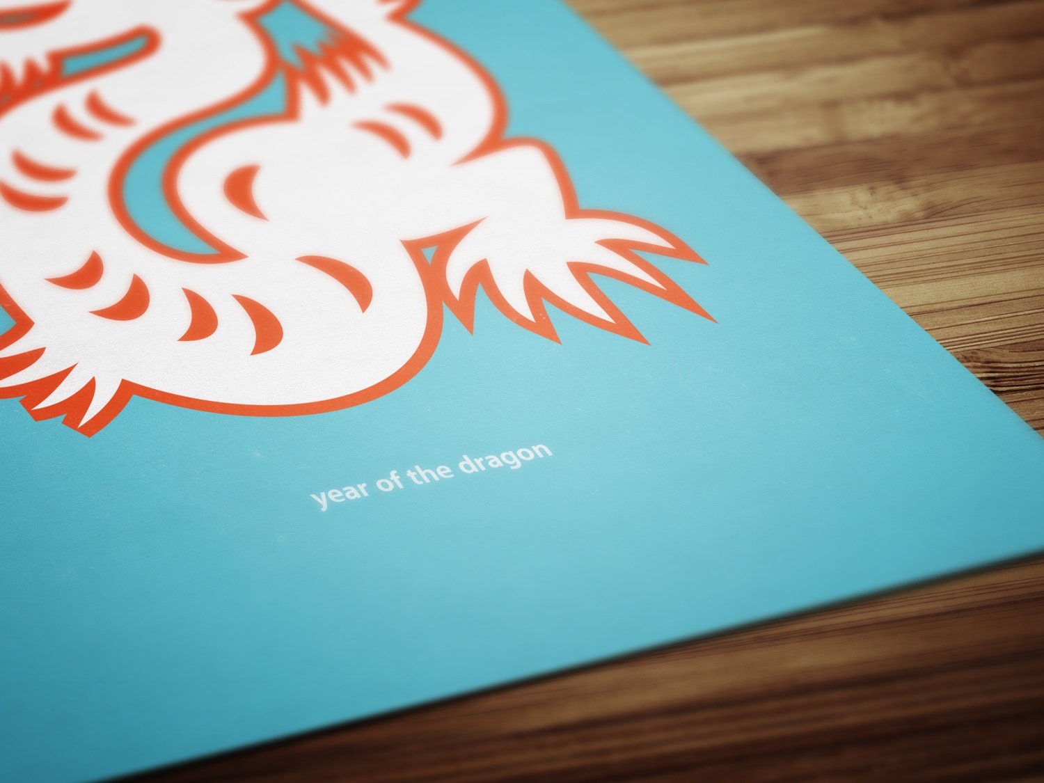 Year of the Dragon Modern Home Decor Wall Art 8X10
